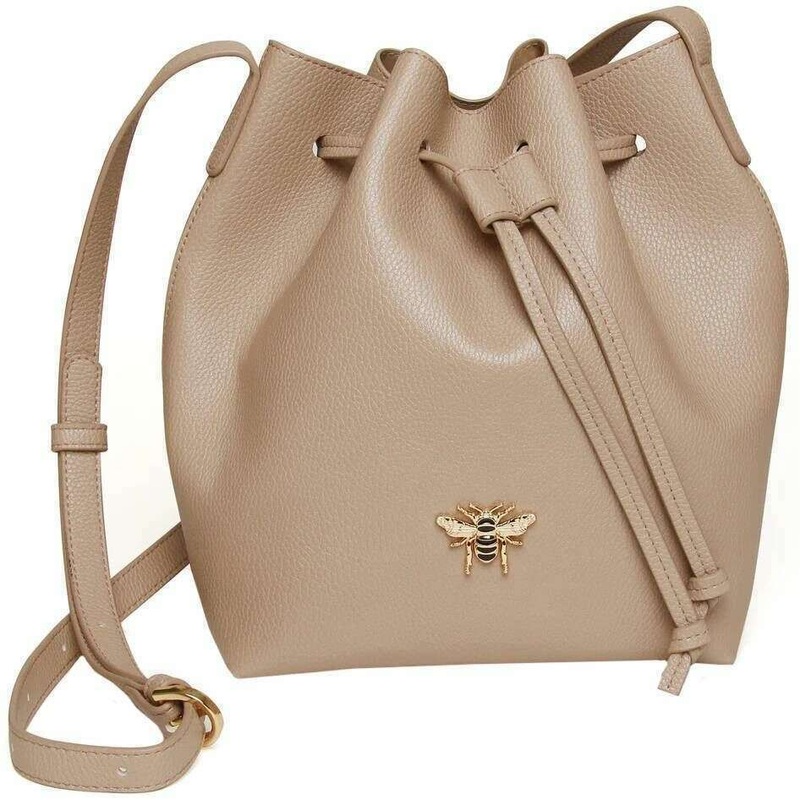 Alice Wheeler London Bucket Crossbody Bag – Stone Beige