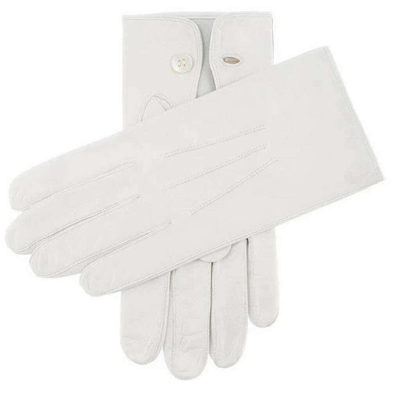 Dents Buckingham Ceremonial Leather Gloves – White