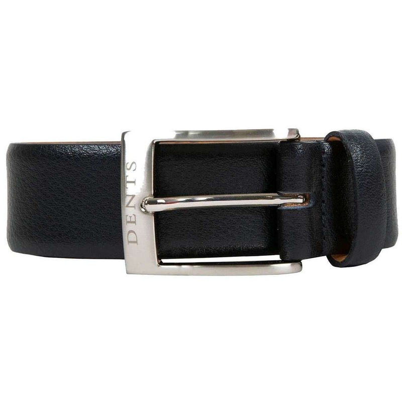 Dents Heritage Feather Edge Leather Belt – Matte Black
