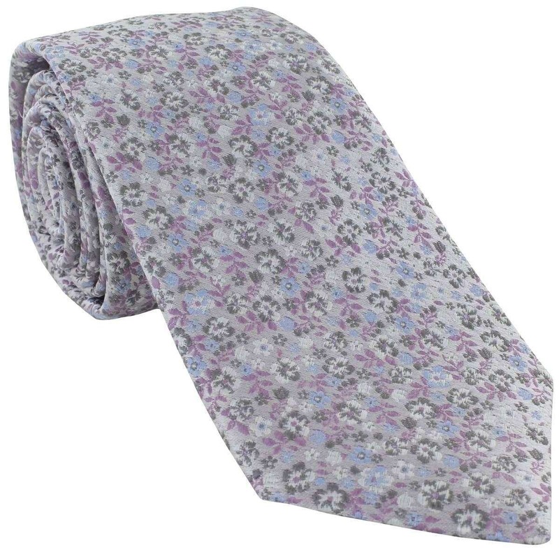 Michelsons of London Micro Floral Silk Tie – Lilac