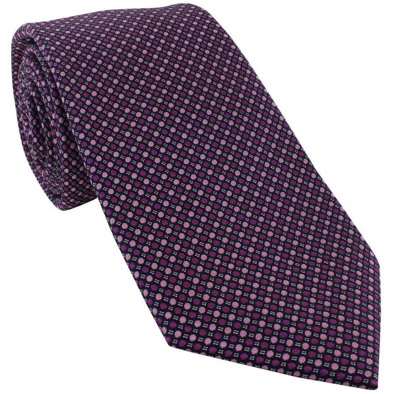 Michelsons of London Vibrant Spot Silk Tie – Pink