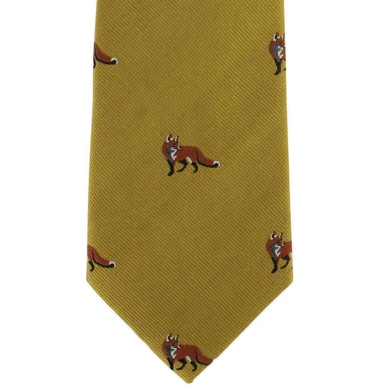 Michelsons of London Fox Silk Tie – Gold
