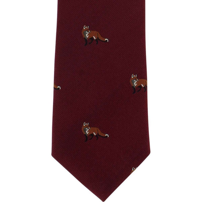 Michelsons of London Fox Silk Tie – Wine