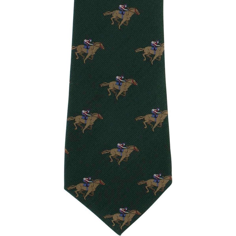 Michelsons of London Horse Racing Silk Tie – Green