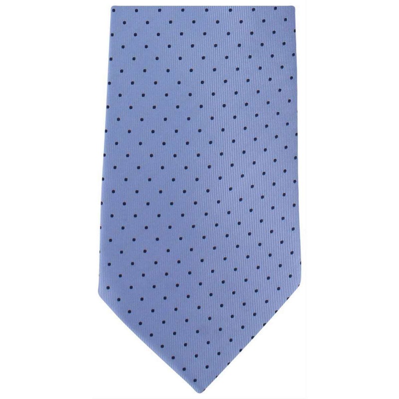 Michelsons of London Mini Spots Extra Long Polyester Tie – Light Blue