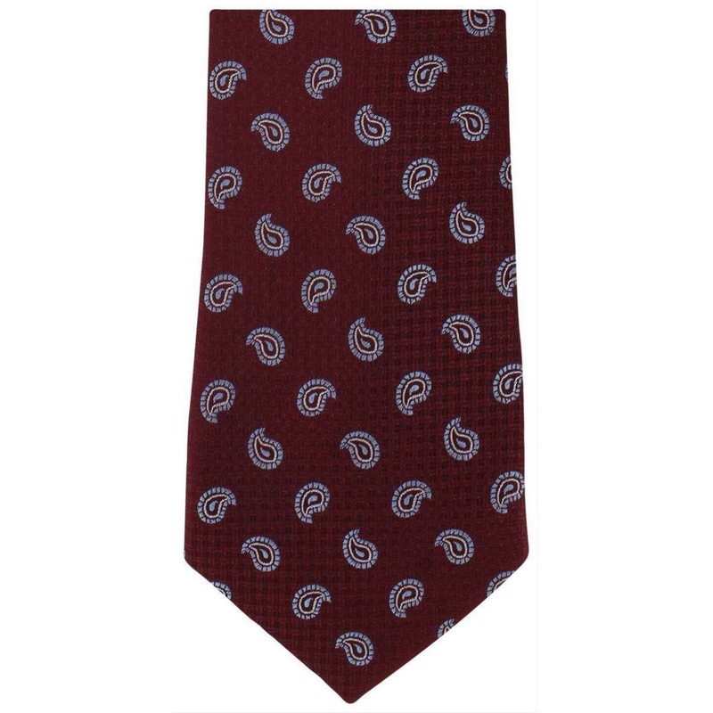 Michelsons of London Pine Extra Long Polyester Tie – Wine Burgundy