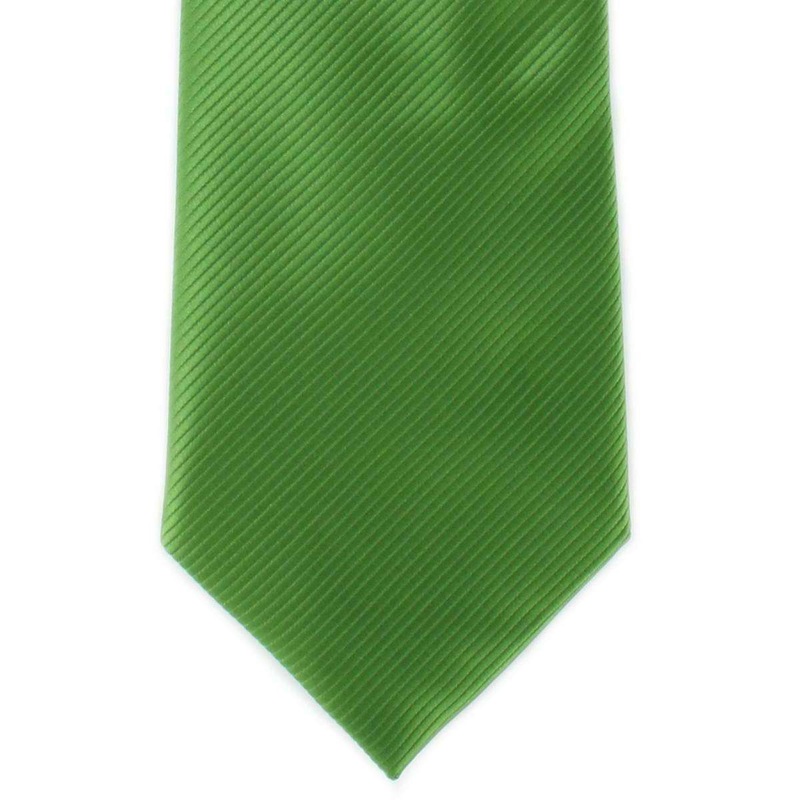 Michelsons of London Plain Rib Polyester Tie – Green