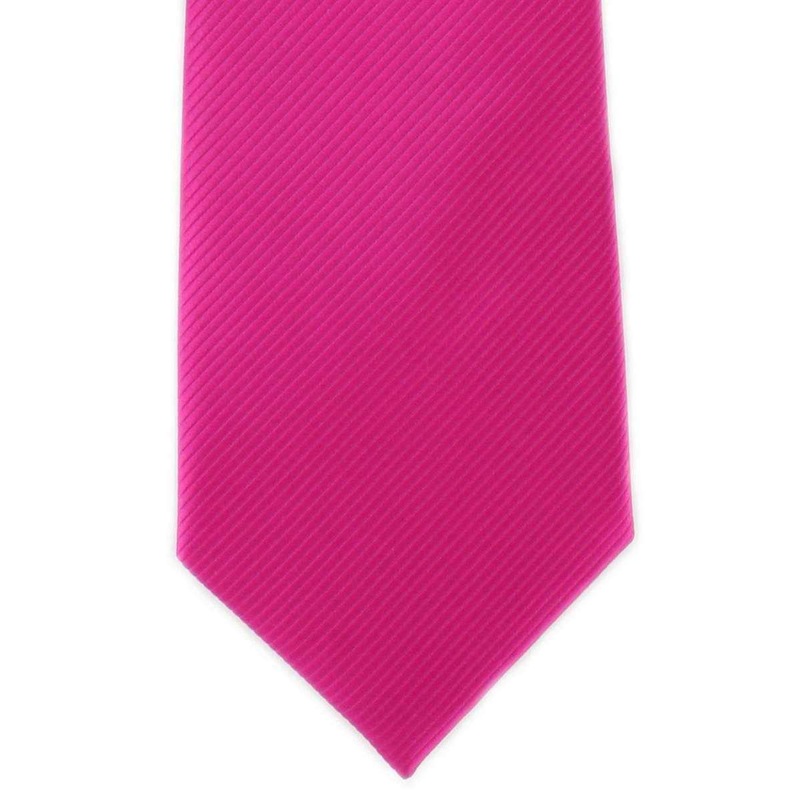 Michelsons of London Plain Rib Polyester Tie – Magenta Pink