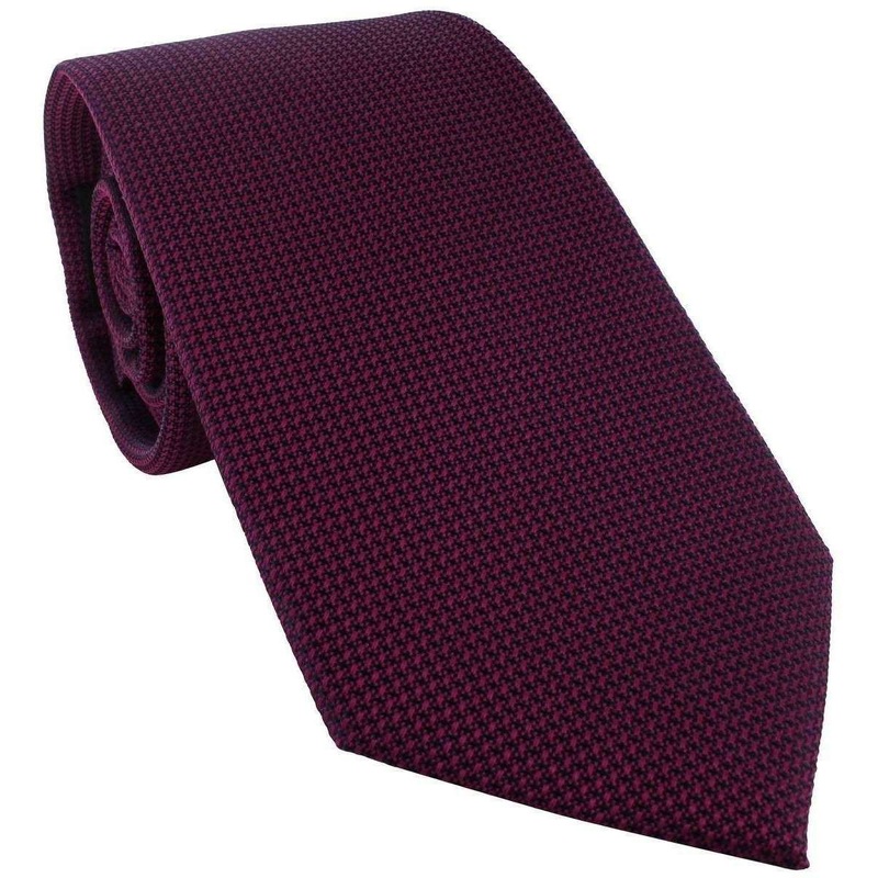 Michelsons of London Plain Silk Tie – Magenta