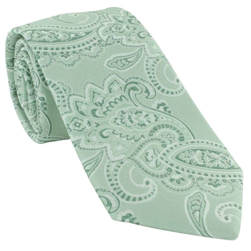 Michelsons of London Spring Paisley Silk Tie – Green