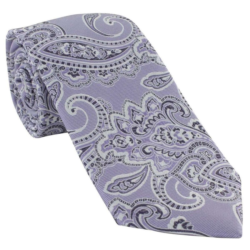 Michelsons of London Spring Paisley Silk Tie – Lilac