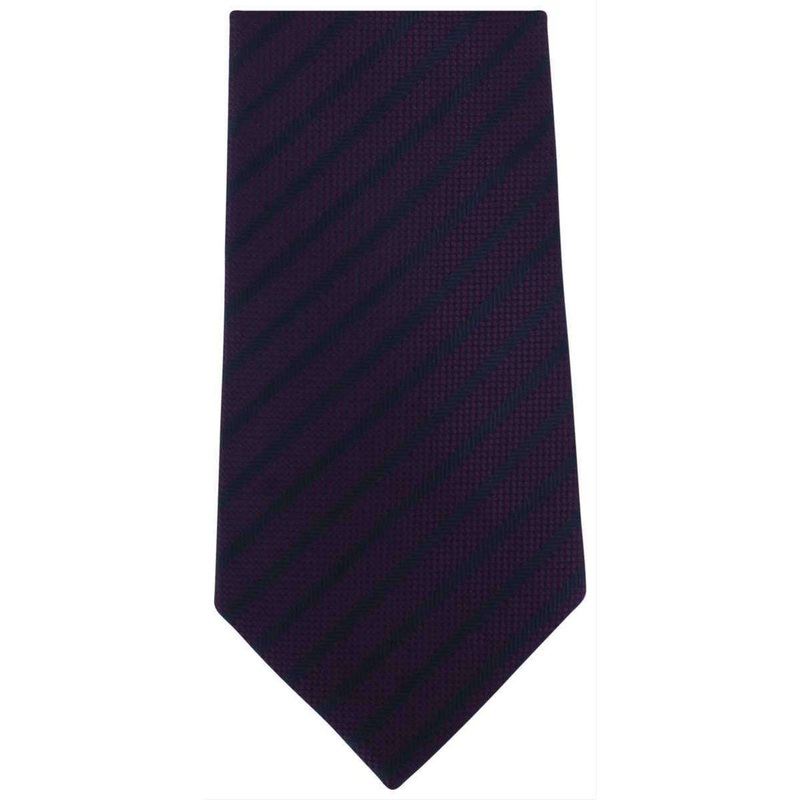 Michelsons of London Striped Extra Long Polyester Tie – Purple