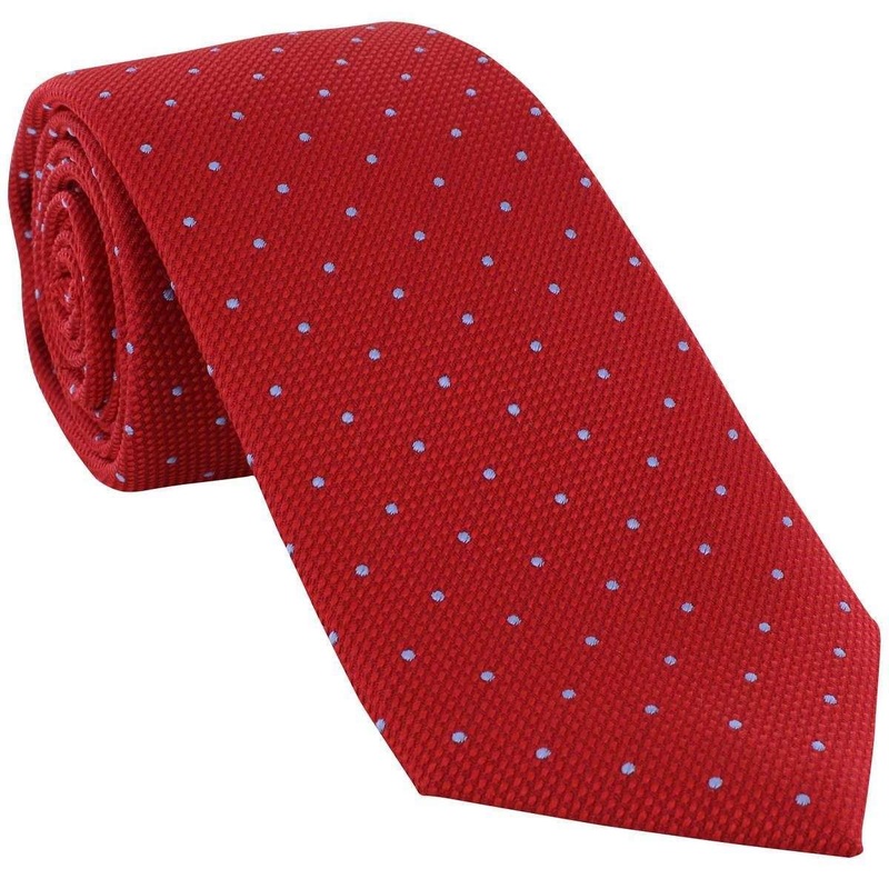 Michelsons of London Textured Dot Silk Tie – Red