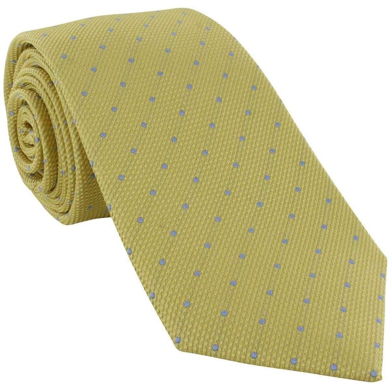 Michelsons of London Textured Dot Silk Tie – Yellow