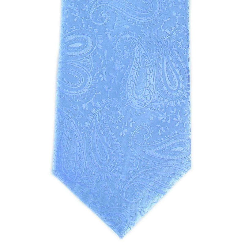 Michelsons of London Tonal Paisley Polyester Tie – Light Blue