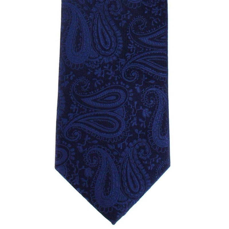 Michelsons of London Tonal Paisley Polyester Tie – Navy