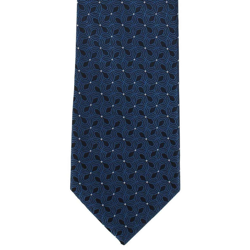 Michelsons of London Wave Design Polyester Tie – Teal