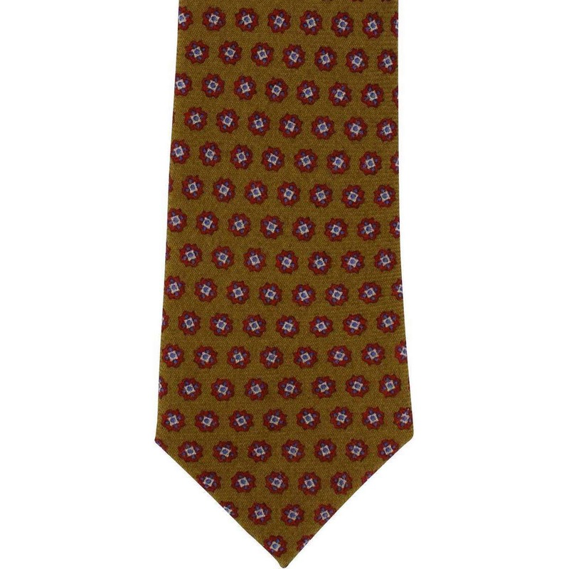 Michelsons of London Floral Neat Wool Tie – Mustard