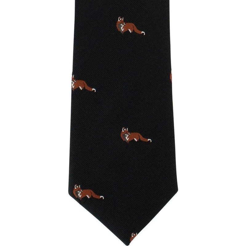 Michelsons of London Fox Silk Tie – Black