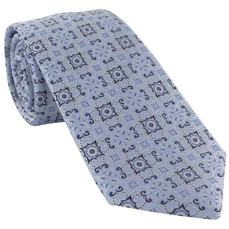 Michelsons of London Linking Medallion Silk Tie – Blue
