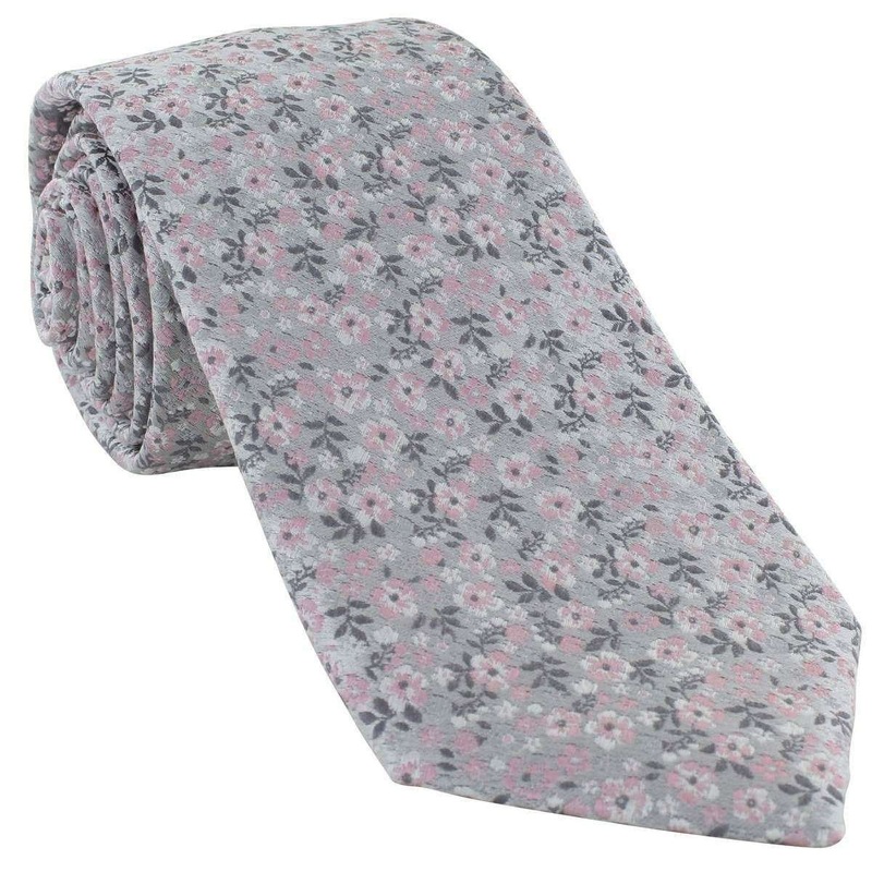 Michelsons of London Micro Floral Silk Tie – Pink