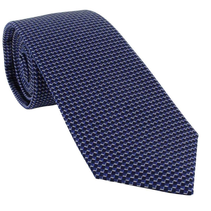 Michelsons of London Micro Geometric Silk Tie – Blue