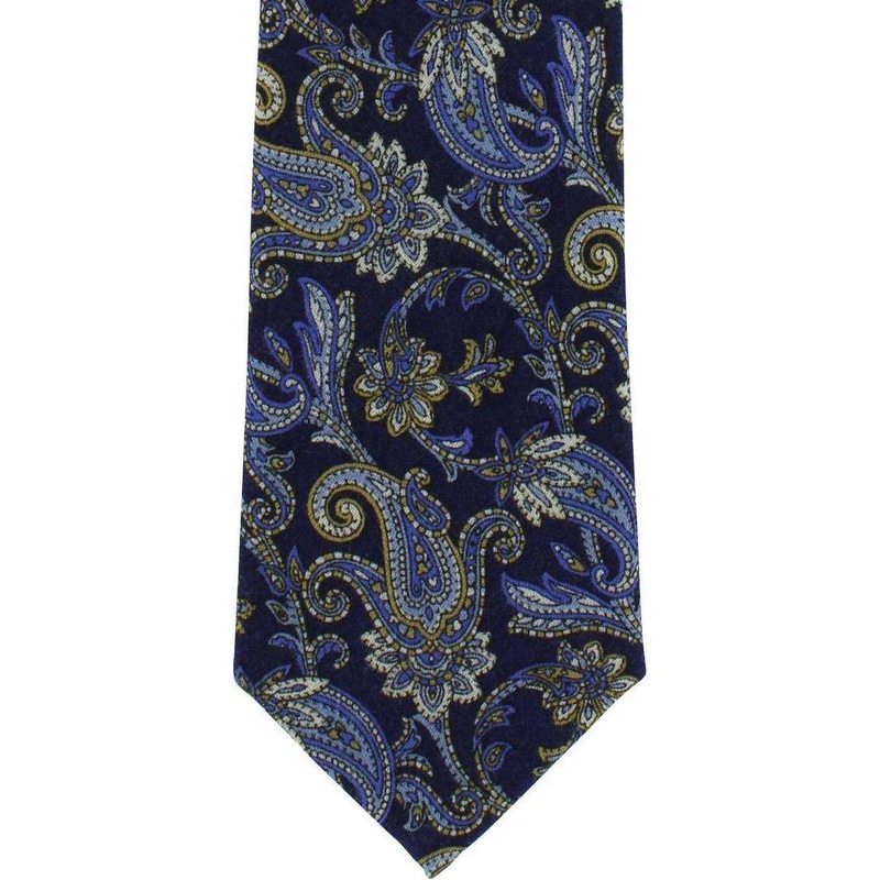 Michelsons of London Paisley Wool Tie – Blue