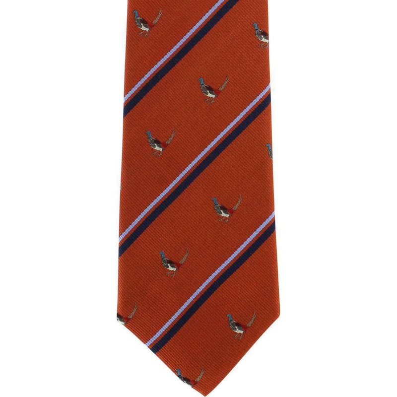 Michelsons of London Pheasant Silk Tie – Orange