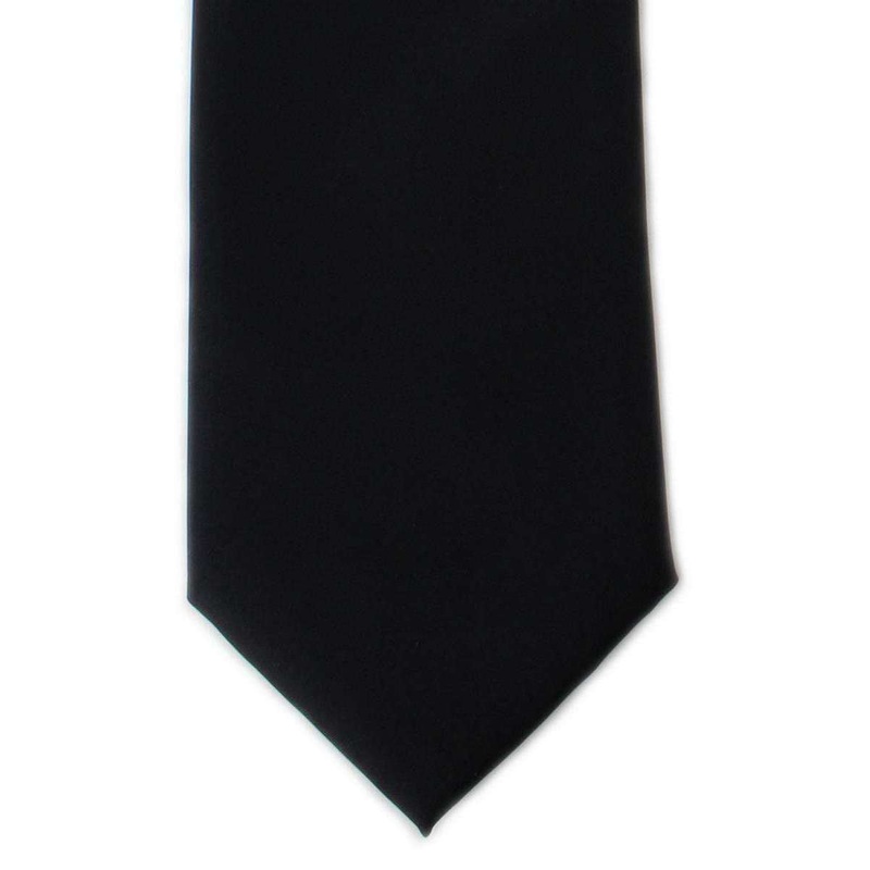 Michelsons of London Plain Ployester Tie – Black