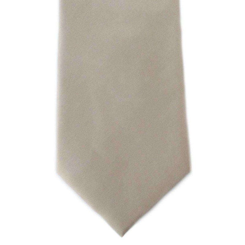 Michelsons of London Plain Ployester Tie – Taupe