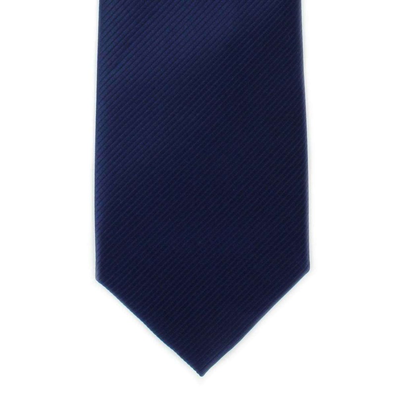 Michelsons of London Plain Rib Polyester Tie – Navy