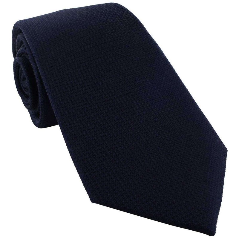 Michelsons of London Plain Silk Tie – Navy