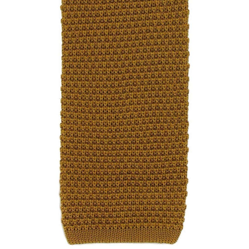 Michelsons of London Silk Knitted Tie – Gold