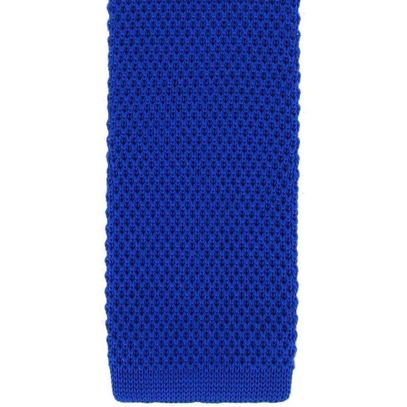 Michelsons of London Skinny Silk Knitted Tie – Blue