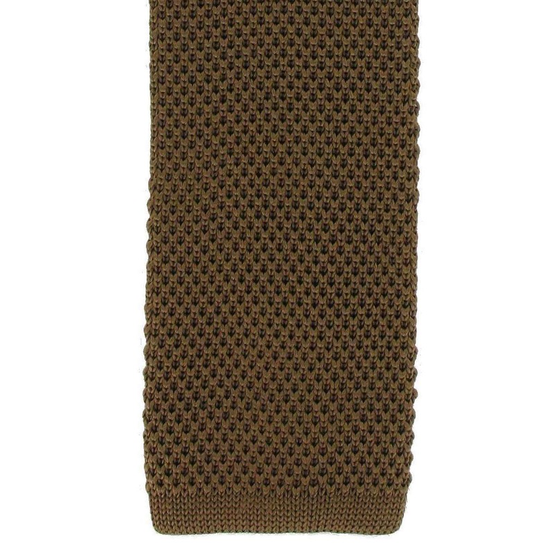 Michelsons of London Skinny Silk Knitted Tie – Brown