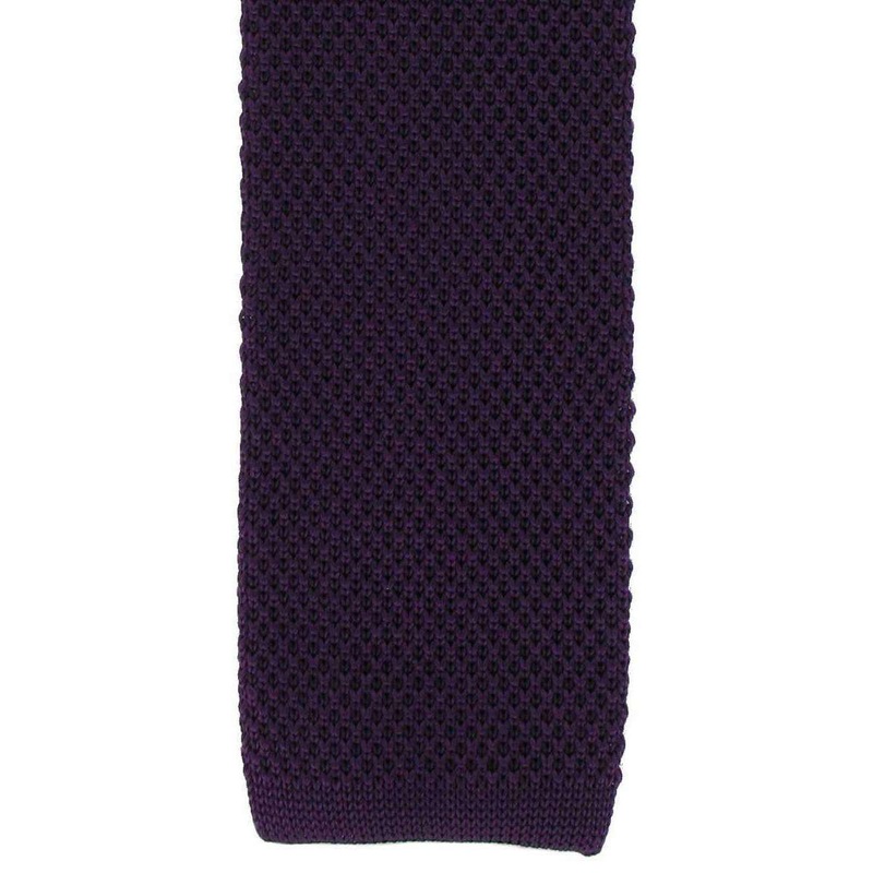 Michelsons of London Skinny Silk Knitted Tie – Purple