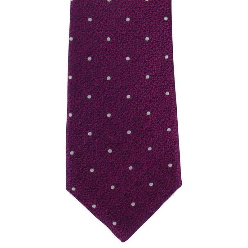 Michelsons of London Speckled Texture Spot Silk Tie – Magenta Pink