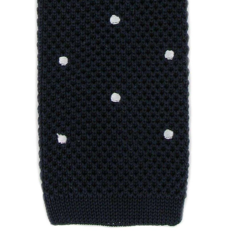 Michelsons of London Spot Design Tie – Navy/White