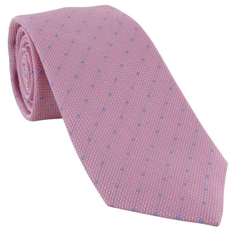Michelsons of London Textured Dot Silk Tie – Pink