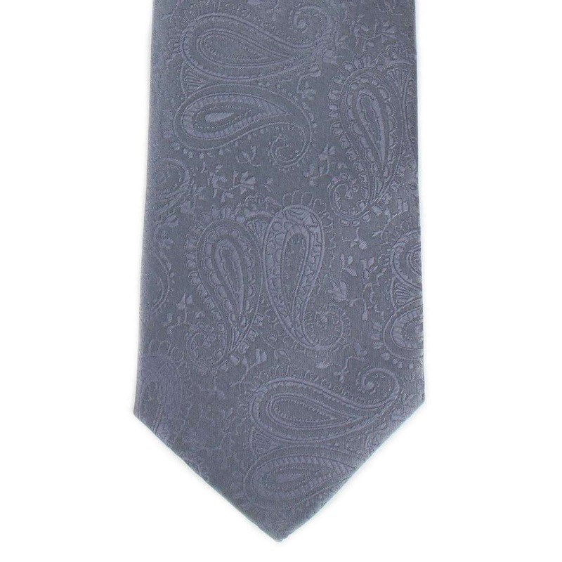 Michelsons of London Tonal Paisley Polyester Tie – Grey