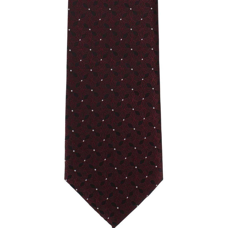 Michelsons of London Wave Design Polyester Tie – Wine