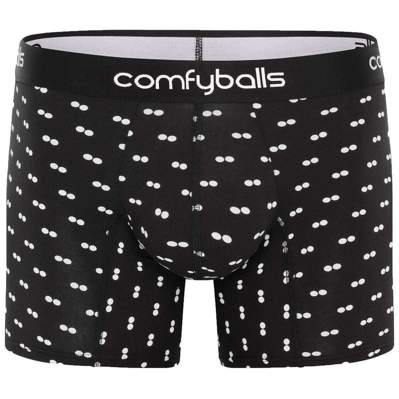 Comfyballs Cotton Long Boxer – Black/White