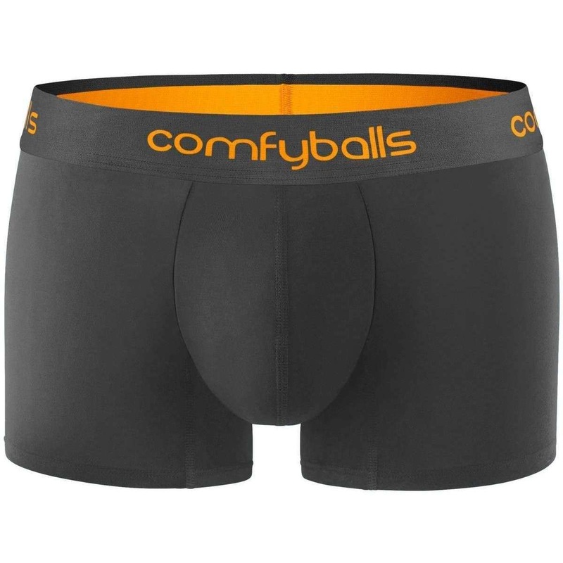 Comfyballs Cotton Regular Boxer – Charcoal Grey/Flame Orange