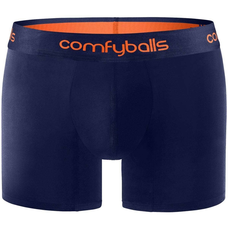 Comfyballs Long Boxers – Navy/Tangerine