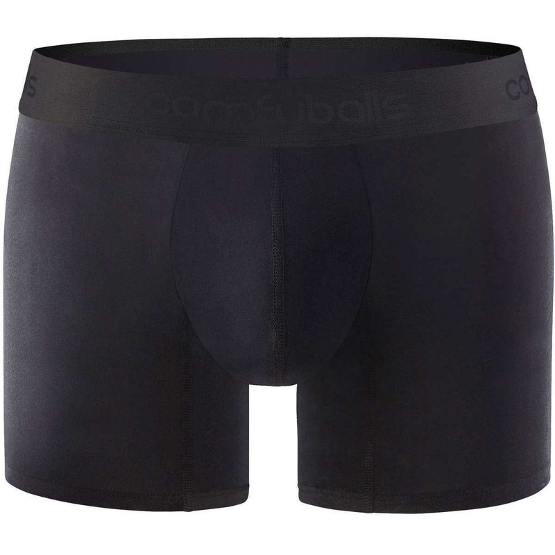 Comfyballs No Show Cotton Long Boxer – Ghost Black
