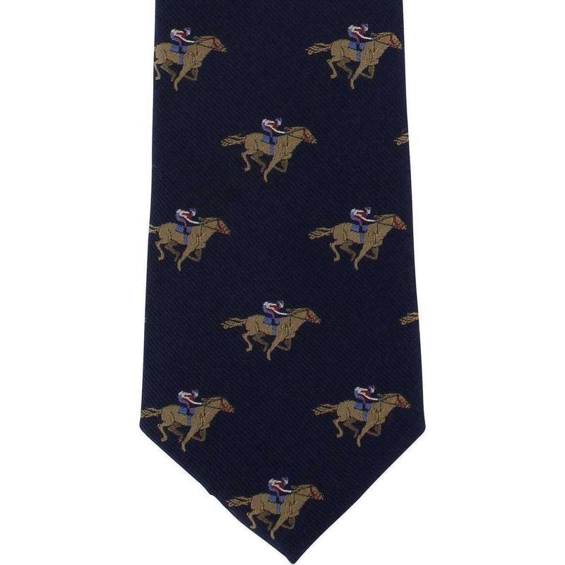 Michelsons of London Horse Racing Silk Tie – Navy