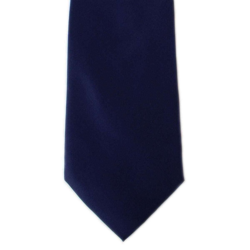 Michelsons of London Plain Ployester Tie – Navy