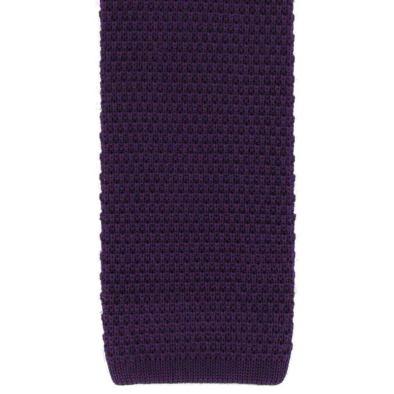 Michelsons of London Silk Knitted Tie – Purple