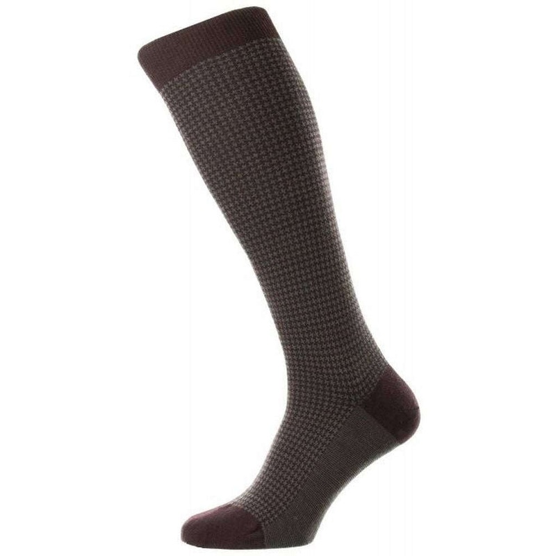 Pantherella Highbury Merino Wool Over the Calf Socks – Maroon Red