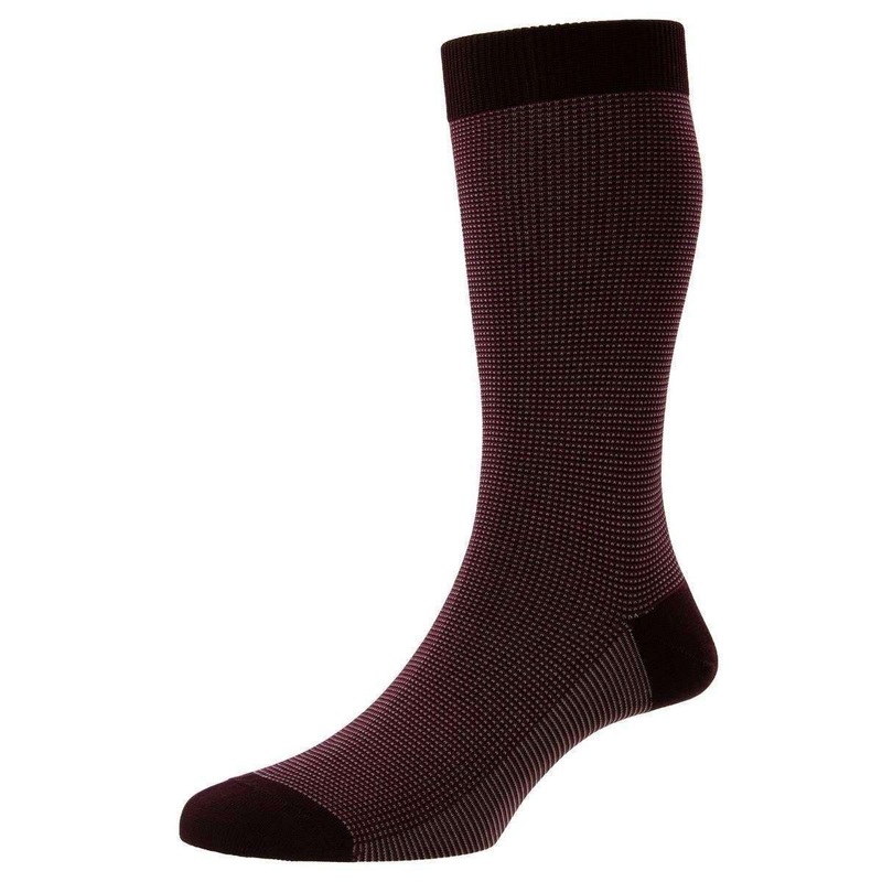 Pantherella Tewkesbury Cotton Fil D’Ecosse Socks – Burgundy